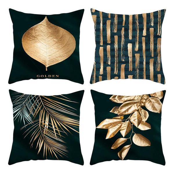 

pillow case xd-4pcs gold geometric 45x45cm pillowcase for chair sofa decorative cushion cover