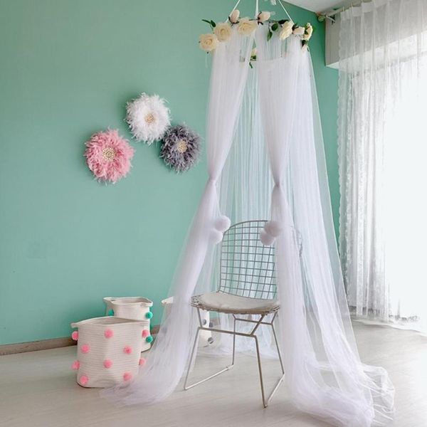 

nordic mosquito net rose flower ring kids bed canopy hanging tent room decor