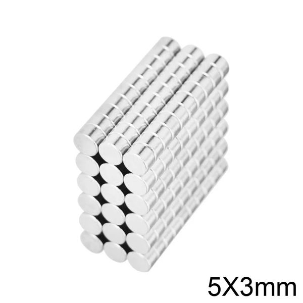 Großhandel - auf Lager 100pcs starker runder Ndfeb -Magnete DIA 5X3MM N35 Seltener Earth Neodym Permanent Craft/DIY Magnet