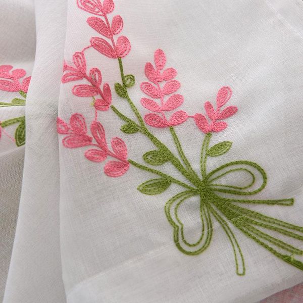 

curtain & drapes high-grade white embroidered lavender flowers european style tulle curtains bedroom / living room balcony 2 colors