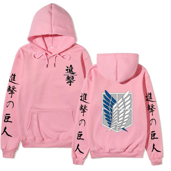 Attack on titan felpa con cappuccio costume cappuccio Felpe da uomo taglia grande hoddie per uomo donna/uomo Sportswear cosplay Y0804 Y0913