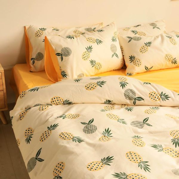 

bedding sets summer pure cotton set three piece suit cartoons ins comforter  king pillow case bedroom decoration