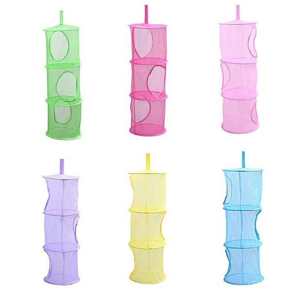

storage boxes & bins y8ab 3 shelf net kids toy organizer bag home mesh hanging bedroom wall door closet