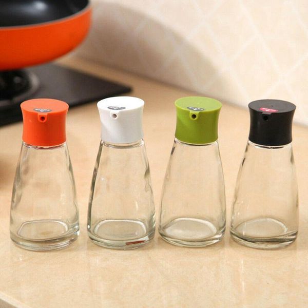 

storage bottles & jars covered glass seasoning jar transparent sealed leakproof oil dispenser vinegar spice condiment accessory