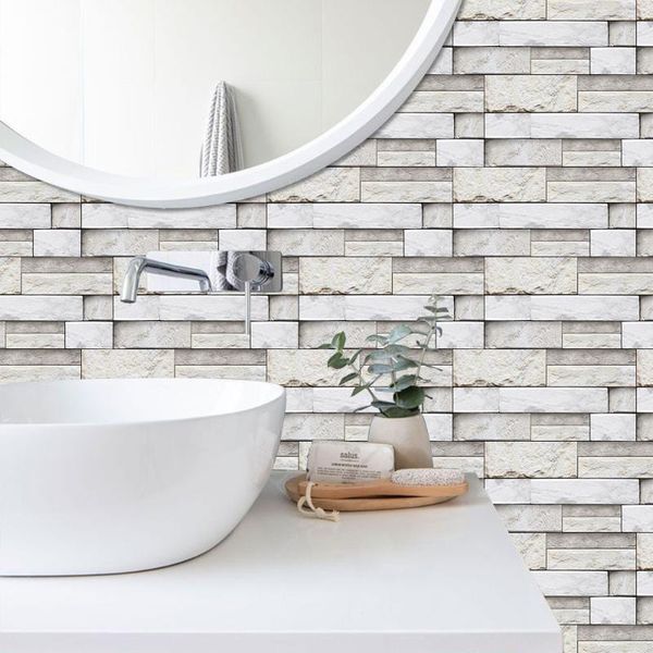 

wall stickers retro simulation stone slate texture pvc wallpaper bathroom sink waterproof sticker
