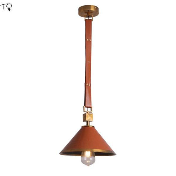 

pendant lamps designer vintage leather lights modern led glass hanging lamp decor restaurant dining room bedroom bedside el villa