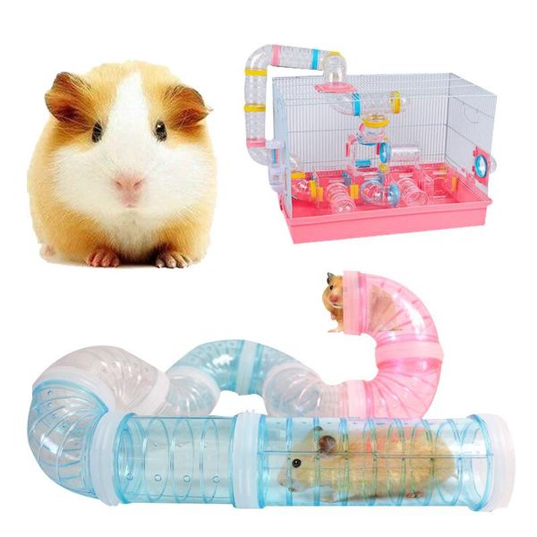

small animal supplies u-type plastic pipe line tubes training play connected external tunnels toys for animals hamster cages product