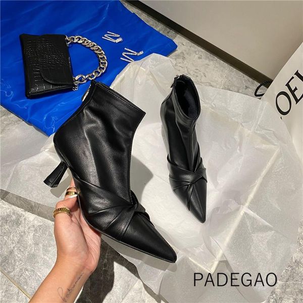

boots women shoes black 2021 casual ankle for concise elegant