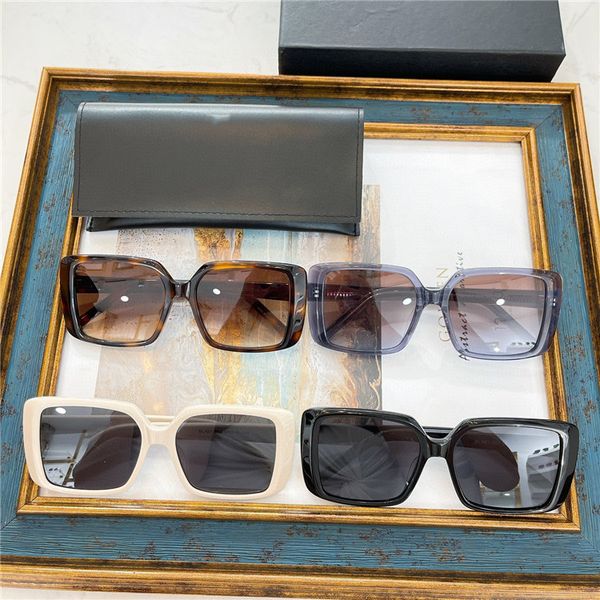 

70% off factory online sale slp's new fashion square plate sunglasses star's same face covering thin sunglasses, White;black