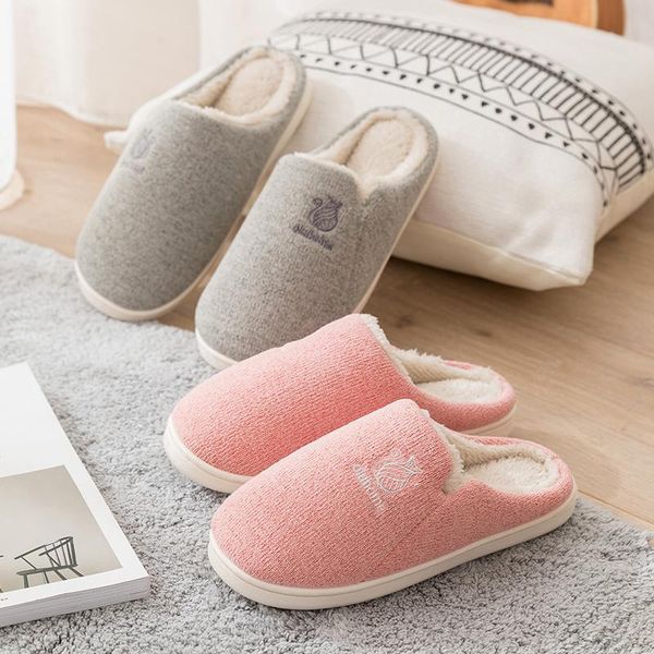 

women's winter indoor warm flat shoes fashion cotton slippers home lovely bedroom simple soft bottom, Black