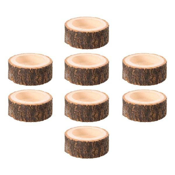 

candle holders 8pcs wooden tea light wood stake candlesticks