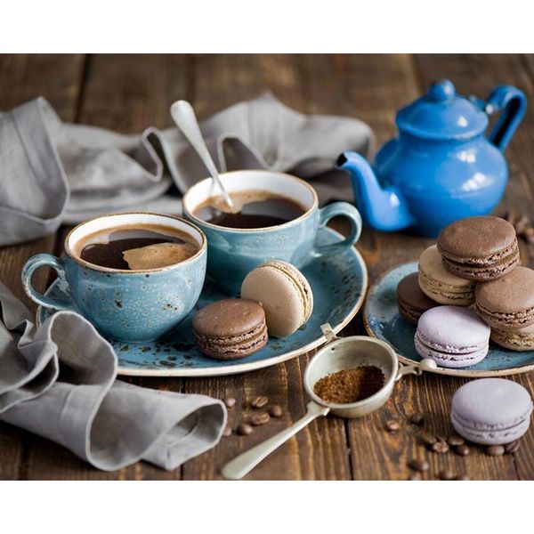 

paintings coffee oil picture by number afternoon tea painting coloring drawing diy craft for adults frame 40x50 on canvas home decoration