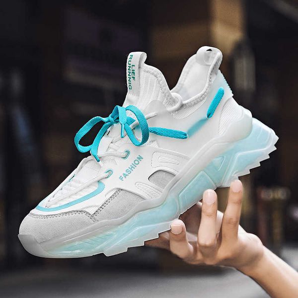 

men's shoes 2021 spring and summer breathable mesh net red flying woven soft bottom tide running sports leisure dad