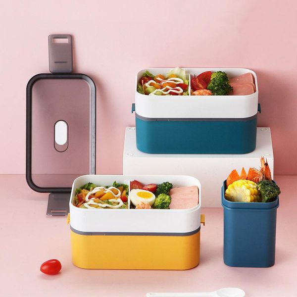 

dinnerware sets microwave heated lunch box divided grid japanese student insulation plastic set with portable tablewareld585