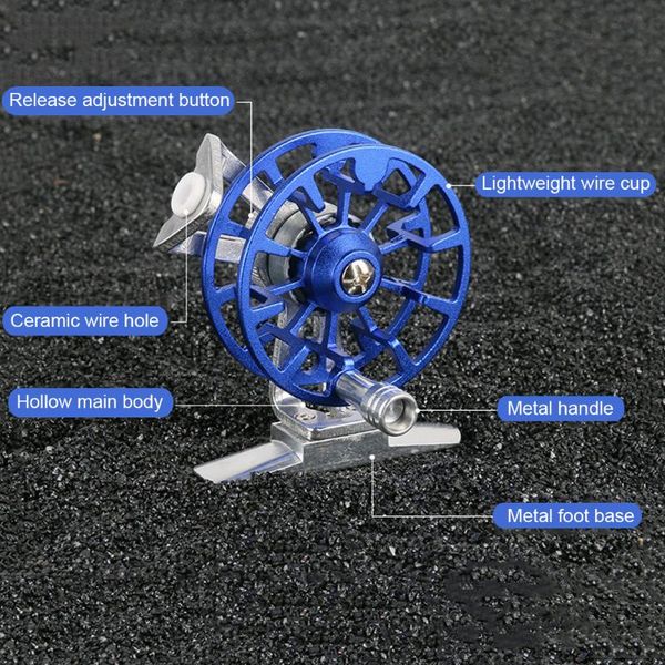 

winter ice fishing rods+reels wheel set outdoor pole portable easy carrying tackle gear tool baitcasting reels