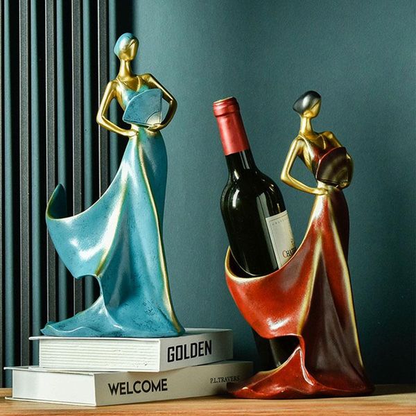 

tablewine racks modern beauty sculpture home decoration crafts resin holder bookcase entrance ornament business gifts rack