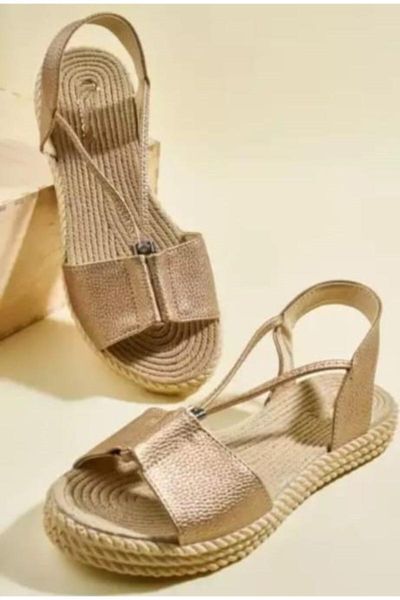 

sandals women straw sole, Black