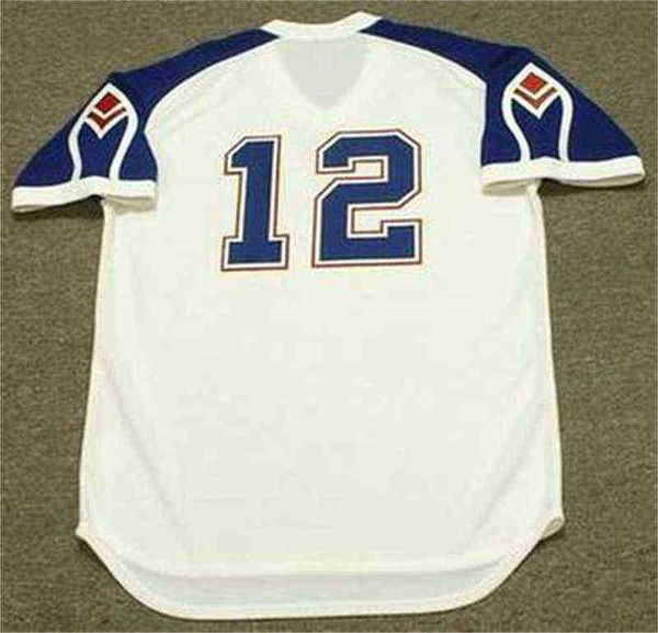 

custom 12 dusty baker atlanta 1970's throwback baseball jersey, Black