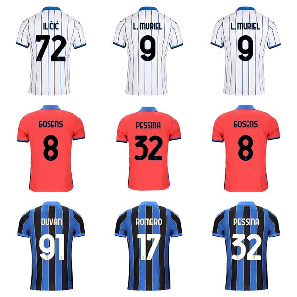 

atalanta fc soccer jerseys gosens 2021/ 2022 muriel ilicic de roon duvan ata bc bergamasca maglia da calcio men, Black;yellow