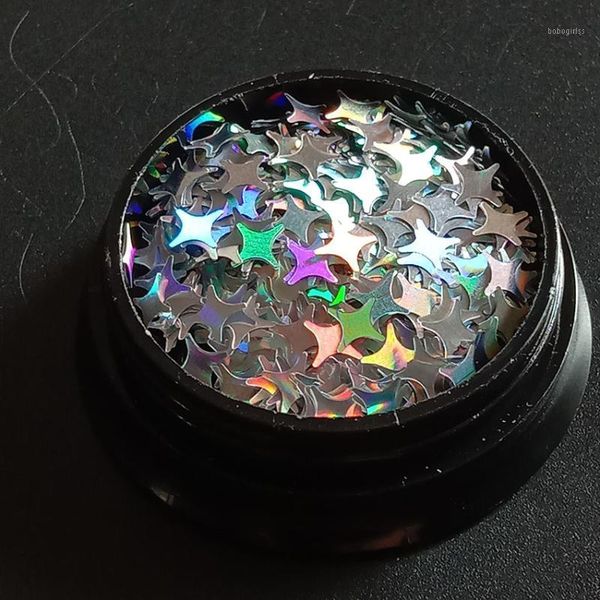 

box mixed laser love heart moon designs ultra-thin nail sequins glitter tips art decoration manicure diy nails1, Silver;gold