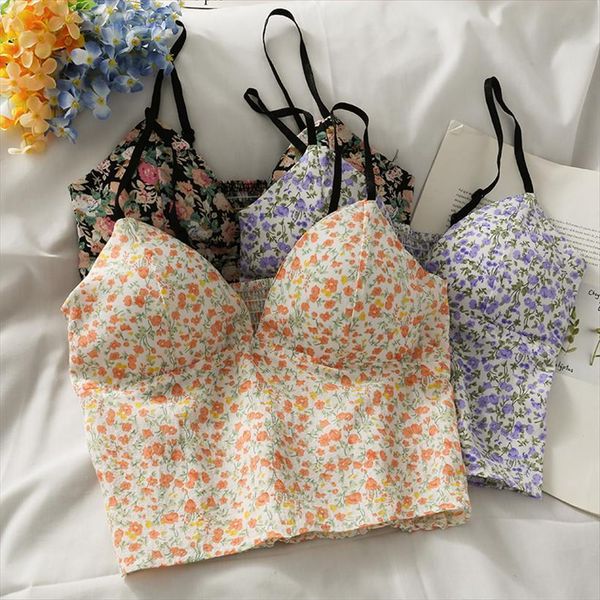 

crop floral womens camis spaghetti strap tanke built in bra off shoulder sleeveless summer, White