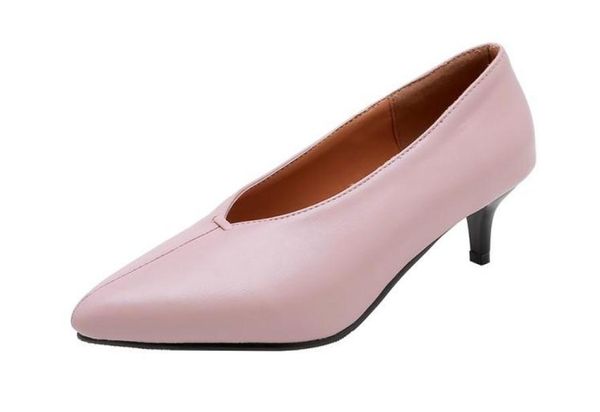 

women's shoes in spring and autumn high fine heel pointed end mother shoes@270, Black