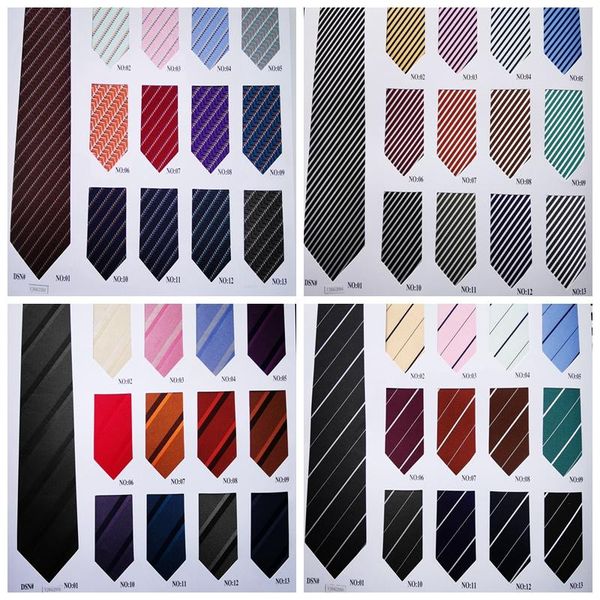 

bow ties 100pcs woven polyester mens striped necktie  black yellow pink blue green wine orange aqua red grey navy purple golden, Black;gray