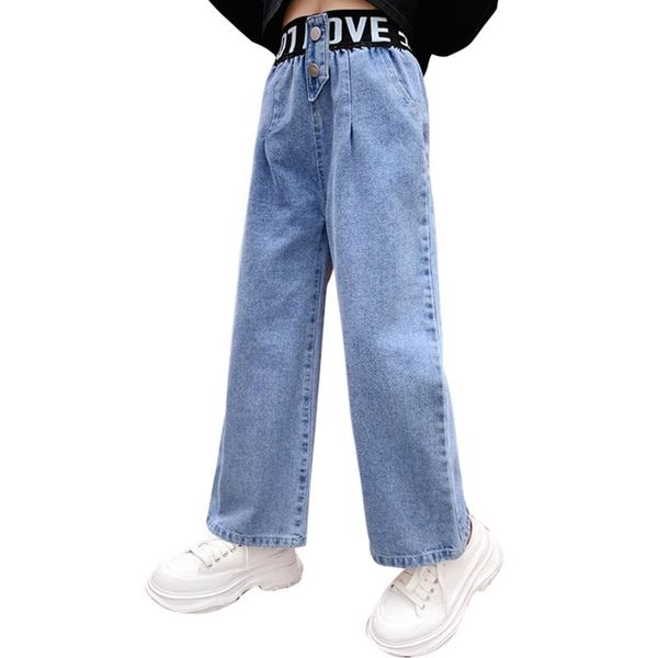 

jeans for girls letter kids patchwork spring autumn children's clothes, Blue