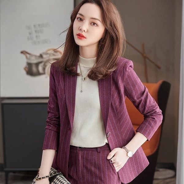 

women's suits & blazers coat fashion pockets striped slim jacket ol styles spring autumn for women ladies offer work blazer outwear, White;black