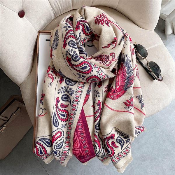 

scarves luxury paisley warm scarf women thick cashmere blanket hijab pashmina winter autumn shawl wrap female echarpe bufanda1, Blue;gray