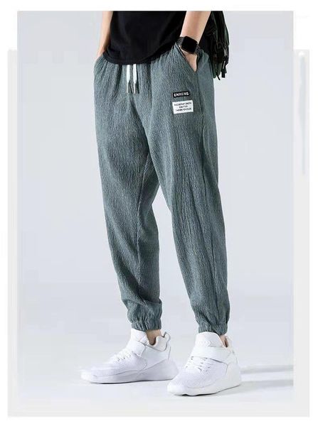 

men's pants 2021 spring and summer ice casual loose size student sports street style wear thin, Black