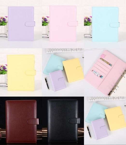 A6 Creative Водонепроницаемые Macarons Binder Ручная Легистовая книжка Ноутбук Оболочка Свободные Листовые Блокноты Дневник Канцтовары Крышка Школьная Офис Поставки GYQ