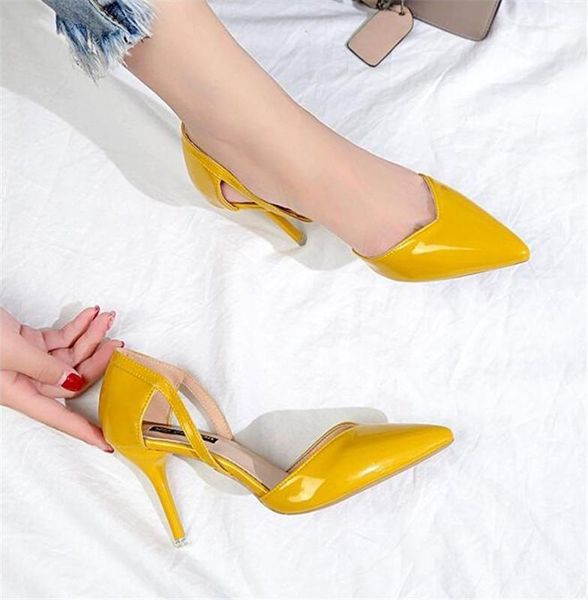 

dress shoes pointed toe fetish luxury designer woman extreme mules high heels women ladies green pumps wedding black yellow1