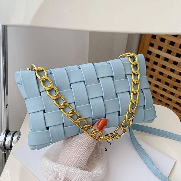 

evening bags weave underarm bag pu leather crossbody for beautiful women 2021 trend female shoulder handbags and purses