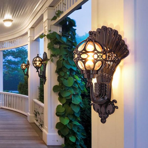 

wall lamps outdoor lamp waterproof european villa landscape courtyard gate creative peacock corridor balcony led