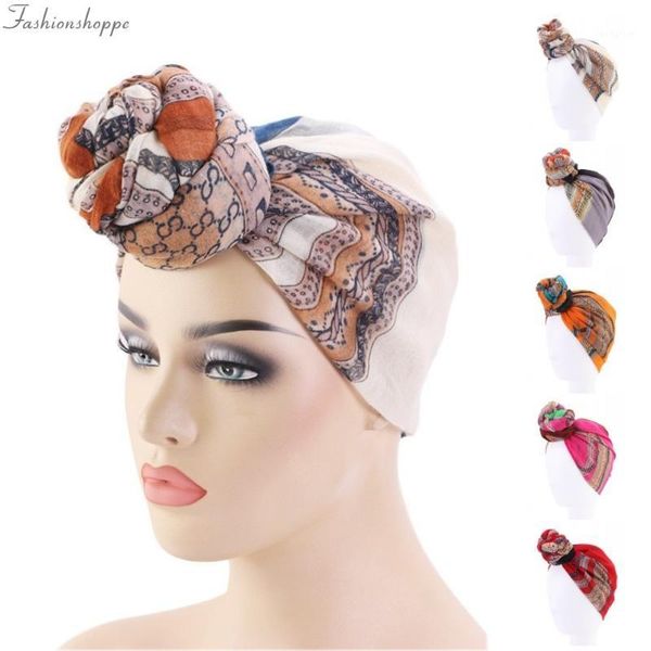 

women african print turban chemo cancer cotton cap headwrap bandana 2 in 1 scarf stretch long hair headscarf tie1