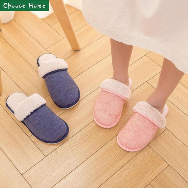 

slippers winter women's fuzzy with fur slipper warm cotton men's, Black