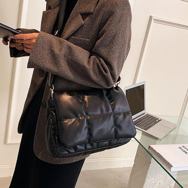 

evening bags designer padded shoulder bag brands quilted women crossbody fashion plaid soft pu handbags ladies square for 2022