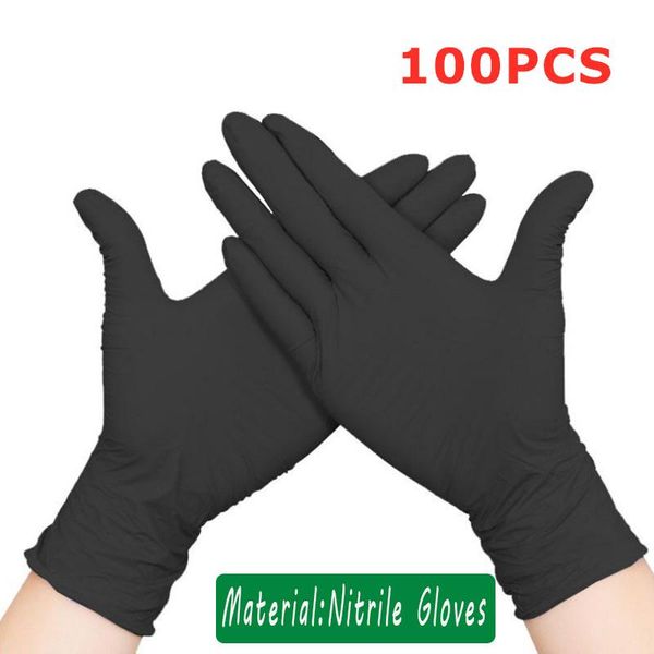 

disposable gloves 50/100pcs glove latex rubber nitrile universal home garden household cleaning white black blue