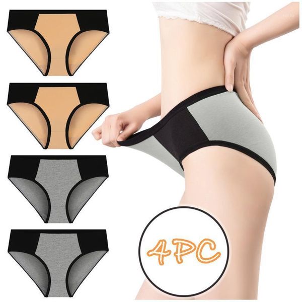 

yoga outfit 4pcs cotton panties women comfortable underwears middle-waisted underpants female lingerie big size ladies briefs bragas