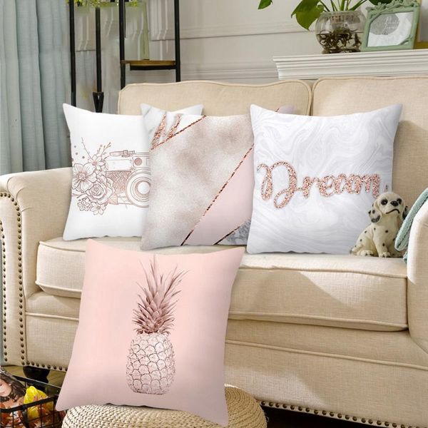 

cushion/decorative pillow lash pillowcase rose gold square cushion cover geometric dreamlike polyester throw home decor 45x45cm 2021
