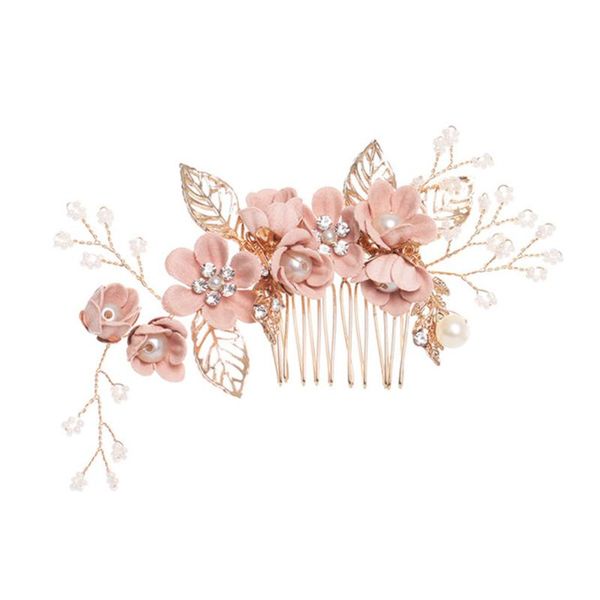 

hair clips & barrettes 1pc fashion luxury blue flower combs headpiece wedding prom bridal accessories gold leaves jewelry pins, Golden;silver