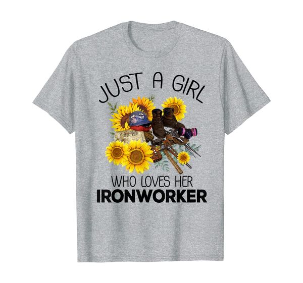 

just a girl who loves her ironworker t-shirt, White;black