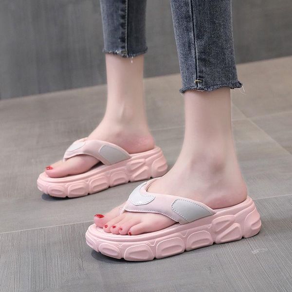 

slippers oraqwlj women summer flip flops 2021 ladies leisure middle heel casual outdoor girl solid lightweight comfortable shoes, Black