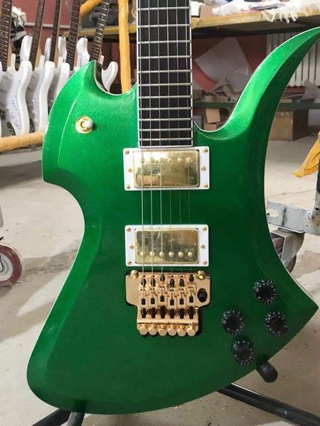 

electric guitar green mokingbird custom gold hardware guitarar