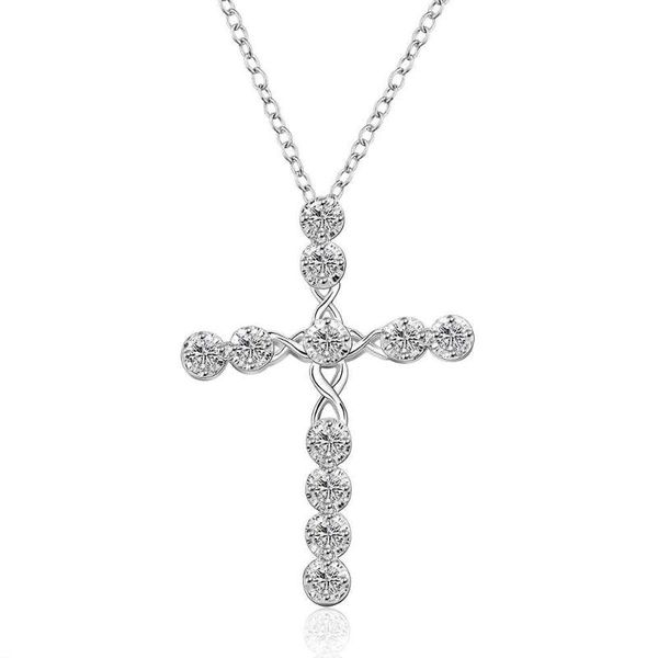 

pendant necklaces promotion sell wholesale silver plated necklace,silver fashion jewelry cross necklace smtn668