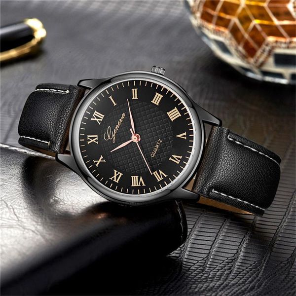 

wristwatches black leather quartz watches men women casual dress fashion business wrist watch clock relogio masculino feminino, Slivery;brown