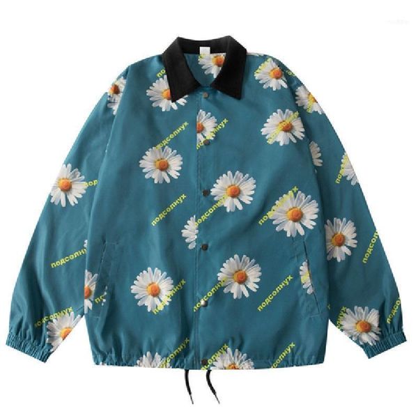 

vintage jackets men women full flowers printing casual windbreaker coats hip hop streetwear black blue bomber jacket1, Black;brown