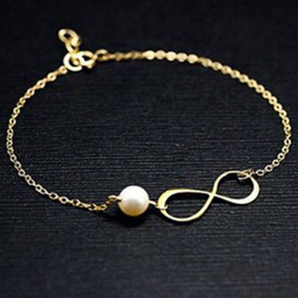 Link, Chain 2021 Lucky 8 Word Pearl Bracelet Bohemian Style Fashion Simple Jewelry Factory Vendite dirette