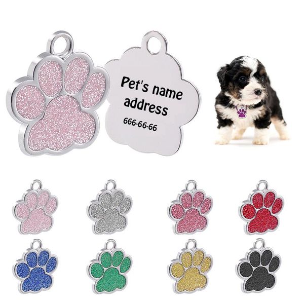 

dog tag,id card metal pet tag alloy identity custom glitter footprint engraving